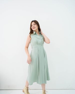 Auburn Sleeveless Dress - Dress Wanita