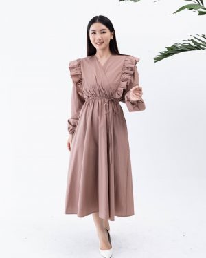 Kamaniya V Ruffle Dress Korean Look